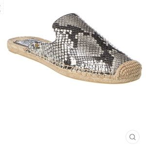 🎉HP🎉🆕Tory Burch || Max Snake Embossed Espadrilles Slides Mules Slip